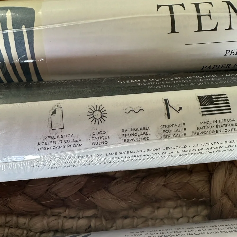 Peel and Stick Coastal Tempaper Blue Botanical Wallpaper 4 rolls